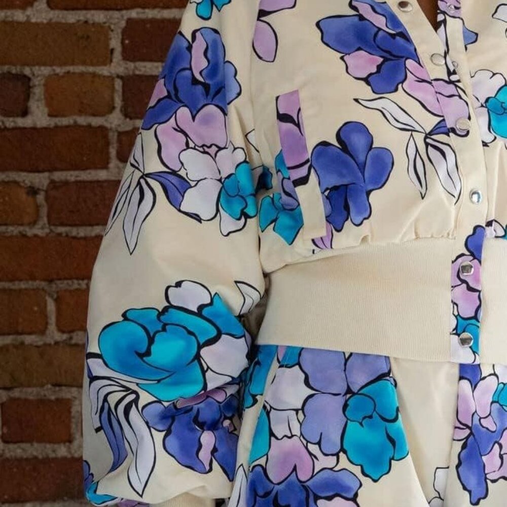 HFR x The Drop Women's Floral Print Bomber Jacket XXL